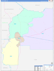 La Paz County, AZ Wall Map Color Cast Style 2024